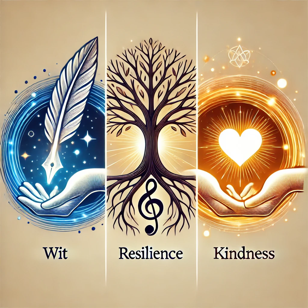 Illustration of Wit, Resilience, and Kindness